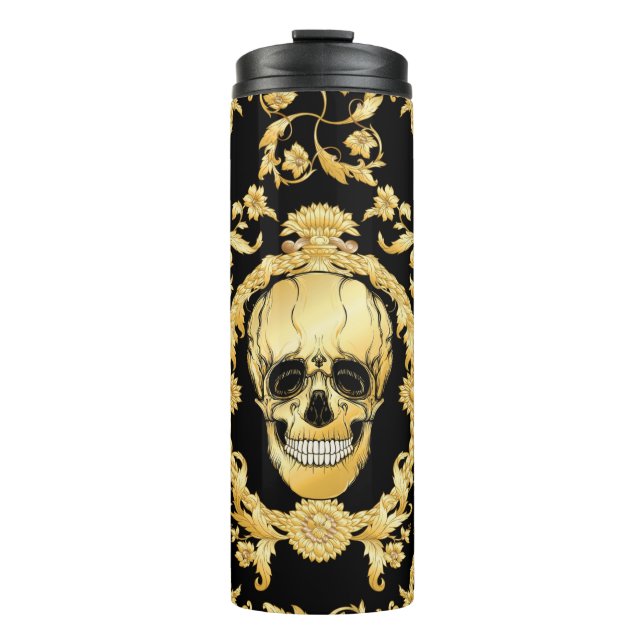 Seamless pattern, background In baroque, rococo, v Thermal Tumbler (Front)