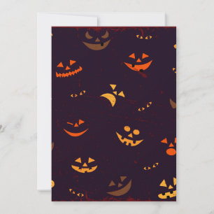 Seamless Pattern Background Of Pumpkin Devil Face Holiday Card