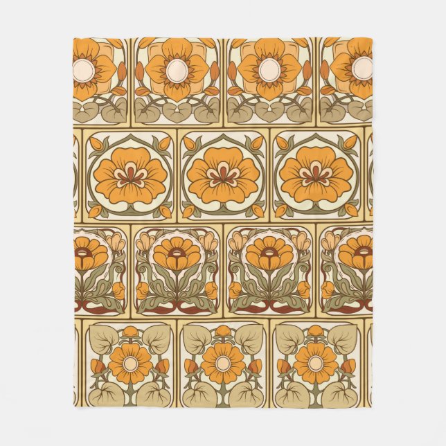 Seamless pattern, background with decorative eleme fleece blanket (Front)