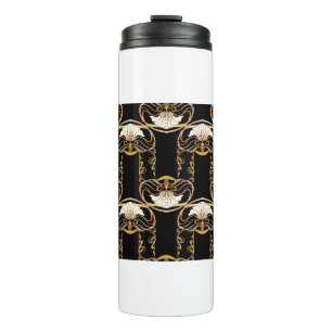 Seamless pattern, background with decorative eleme thermal tumbler