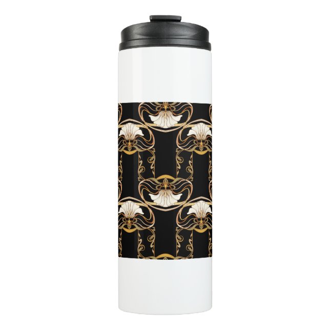 Seamless pattern, background with decorative eleme thermal tumbler (Front)