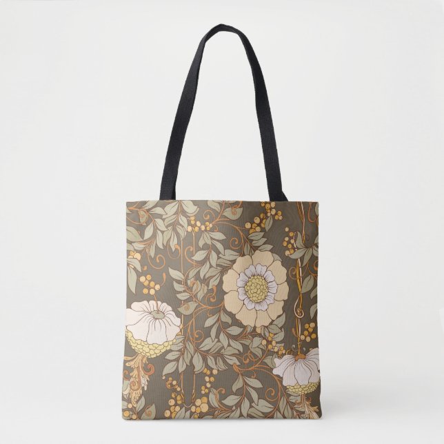 Seamless pattern, background with decorative flowe tote bag (Front)