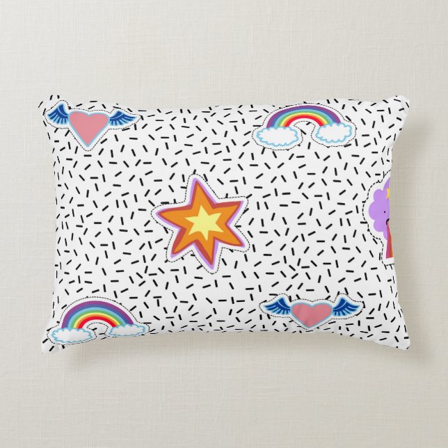 Seamless pattern background with patch cartoon sta accent pillow (Front)