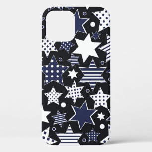 Seamless pattern background with stylized starspat iPhone 12 case