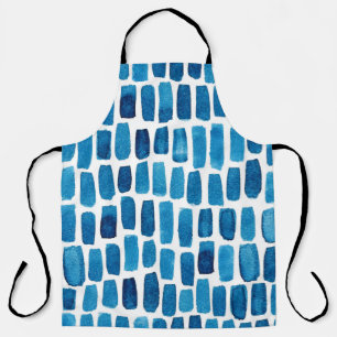 Seamless pattern background with watercolor blue s apron