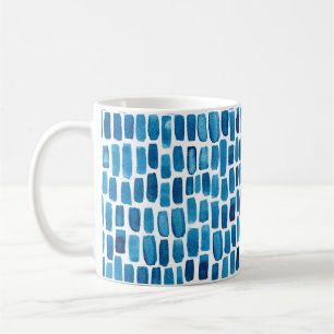 Seamless pattern background with watercolor blue s coffee mug