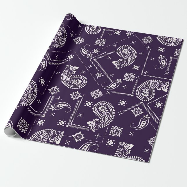 Seamless pattern based on ornament paisley Bandana Wrapping Paper (Unrolled)