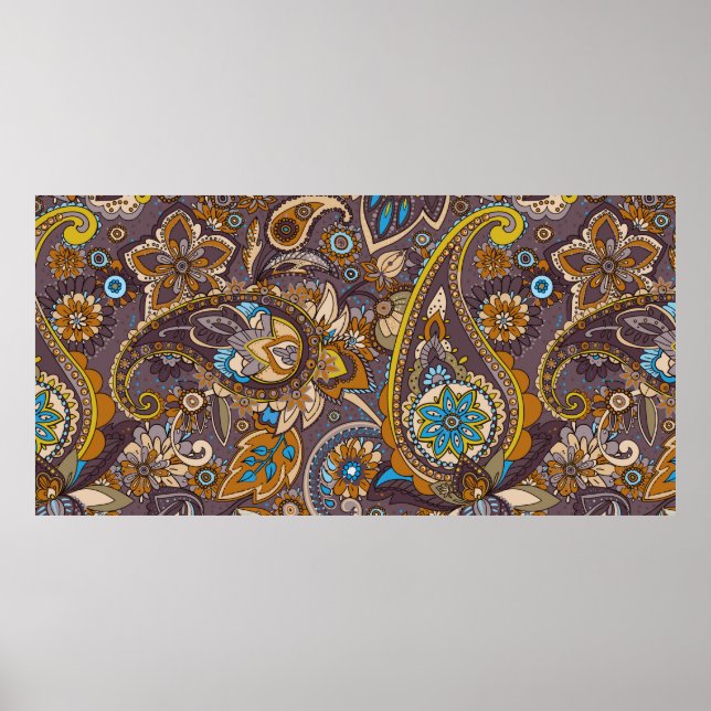 Seamless pattern based on traditional Asian elemen Poster (Front)