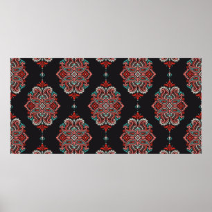 Seamless pattern based on traditional Asian elemen Poster