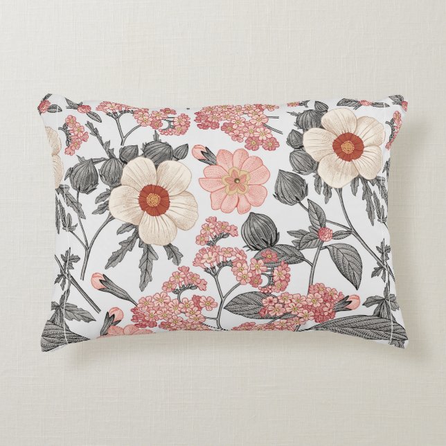 Seamless pattern. Beautiful fabric blooming realis Accent Pillow (Front)