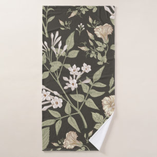 Seamless pattern. Beautiful fabric blooming realis Bath Towel