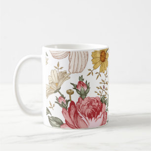 Seamless pattern. Beautiful pink blooming realisti Coffee Mug