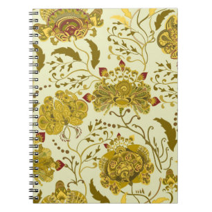 Seamless pattern, big indian paisley flowers. Tren Notebook