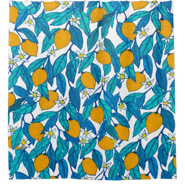 Seamless pattern. Blooming lemon. Flowers neroli.  (Front)