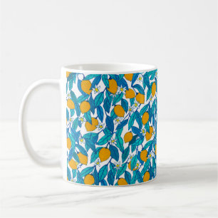 Seamless pattern. Blooming lemon. Flowers neroli.  Coffee Mug