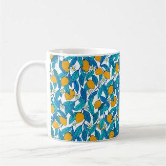 Seamless pattern. Blooming lemon. Flowers neroli.  Coffee Mug