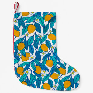 Seamless pattern. Blooming lemon. Flowers neroli. Small Christmas Stocking