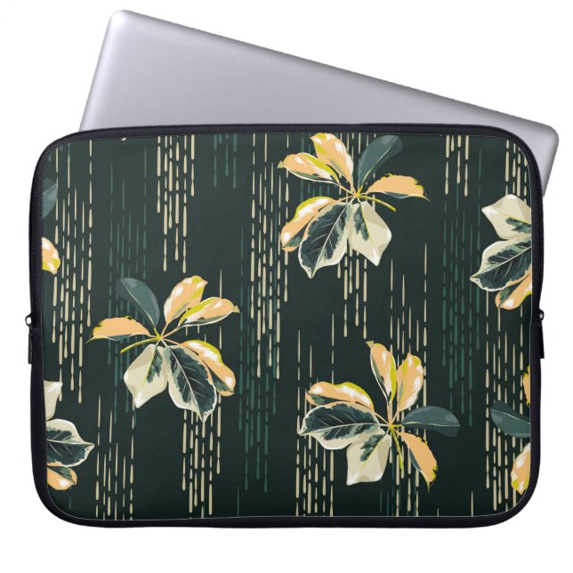 Seamless pattern Botanical VARIEGATED PLANTS, leav Laptop Sleeve (Front)