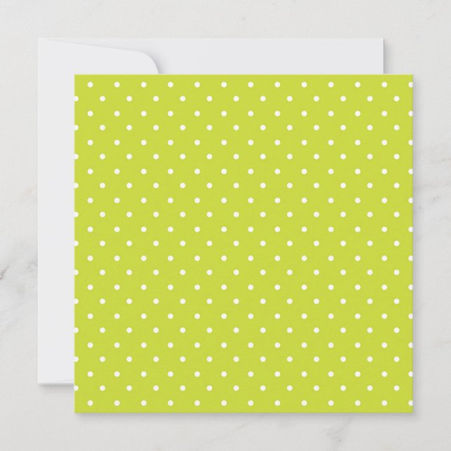 Seamless pattern  bright lime polka dot pattern thank you card (Front)