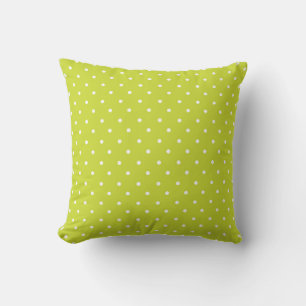 Seamless pattern bright lime polka dot pattern throw pillow