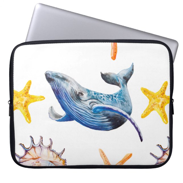 Seamless pattern Caribbean starfish Laptop Sleeve (Front)