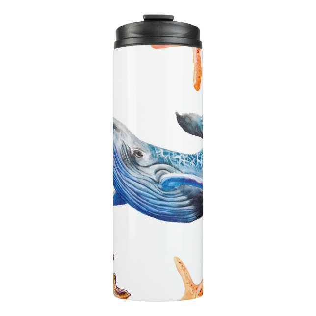 Seamless pattern Caribbean starfish Thermal Tumbler (Front)