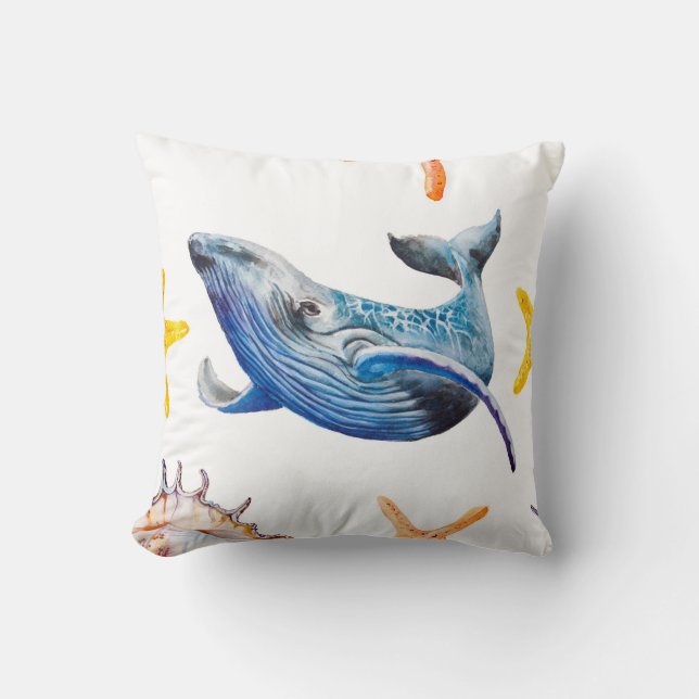 Seamless pattern Caribbean starfish Throw Pillow (Front)