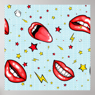 Seamless pattern cartoon comic super speech bubble poster