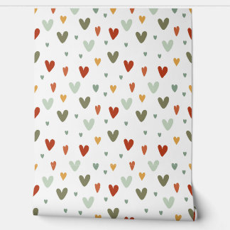 Seamless pattern colorful pastel hearts wallpaper