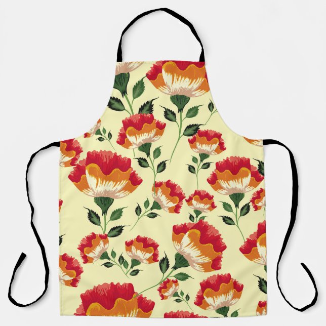 Seamless pattern, colourful flower decoration. apron (Front)