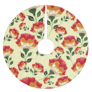 Seamless pattern, colourful flower decoration. brushed polyester tree skirt