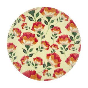 Seamless pattern, colourful flower decoration. cutting board