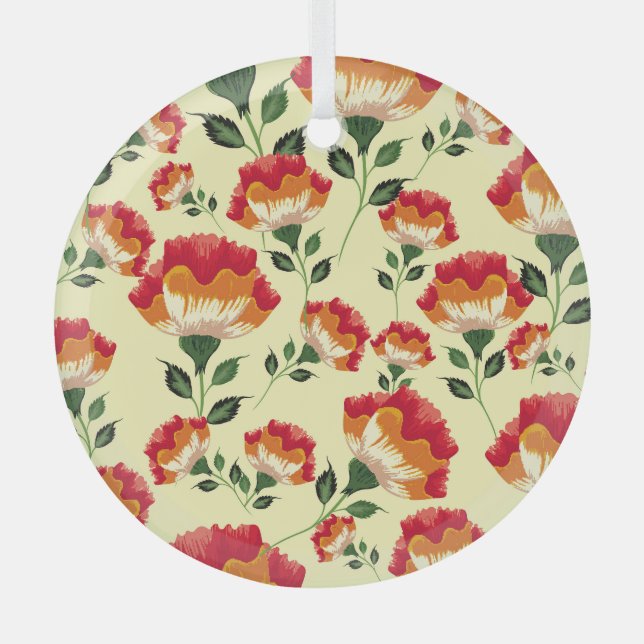 Seamless pattern, colourful flower decoration. glass ornament (Front)