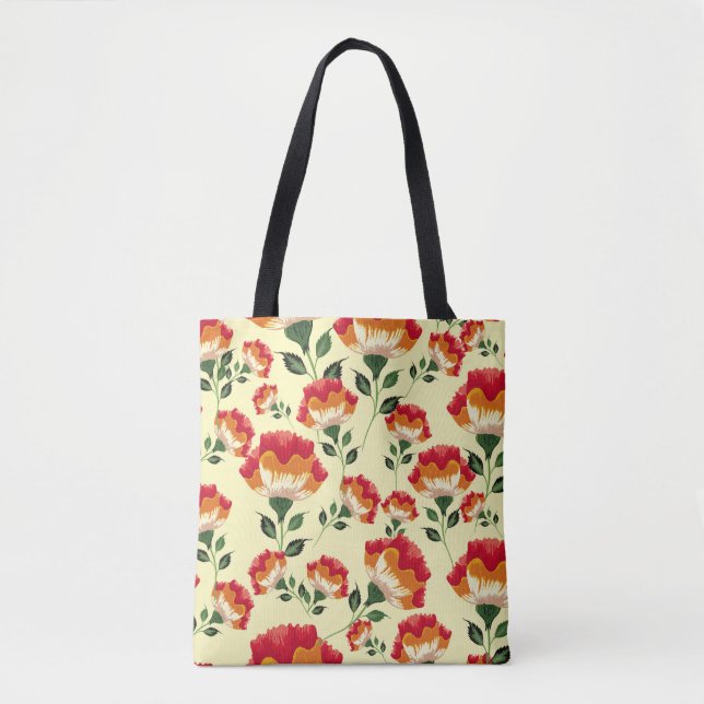 Seamless pattern, colourful flower decoration. tote bag (Front)