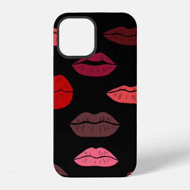 Seamless pattern colourful lips iPhone case (Back)