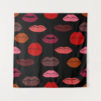 Seamless pattern colourful lips