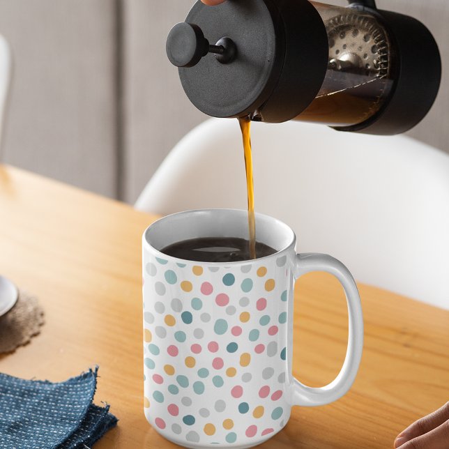 Seamless Pattern Colourful Polka Dots Coffee Mug (Creator Uploaded)