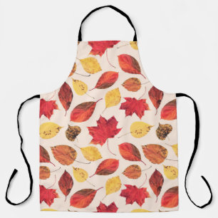 Seamless pattern created from real isolated leaves apron