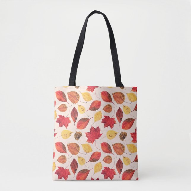 Seamless pattern created from real isolated leaves tote bag (Front)