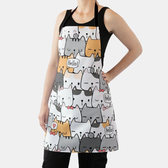 Seamless Pattern Cute Cats Apron (Insitu)
