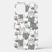 Seamless Pattern Cute Kawaii Cats