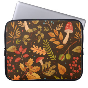 Seamless pattern decorated with autumn leaves, for laptop sleeve