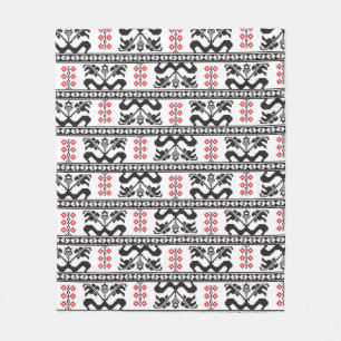 Seamless pattern design inspired by Romanian tradi Fleece Blanket