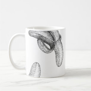 Seamless pattern design or background with banana. coffee mug