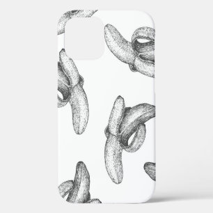 Seamless pattern design or background with banana. iPhone 12 case