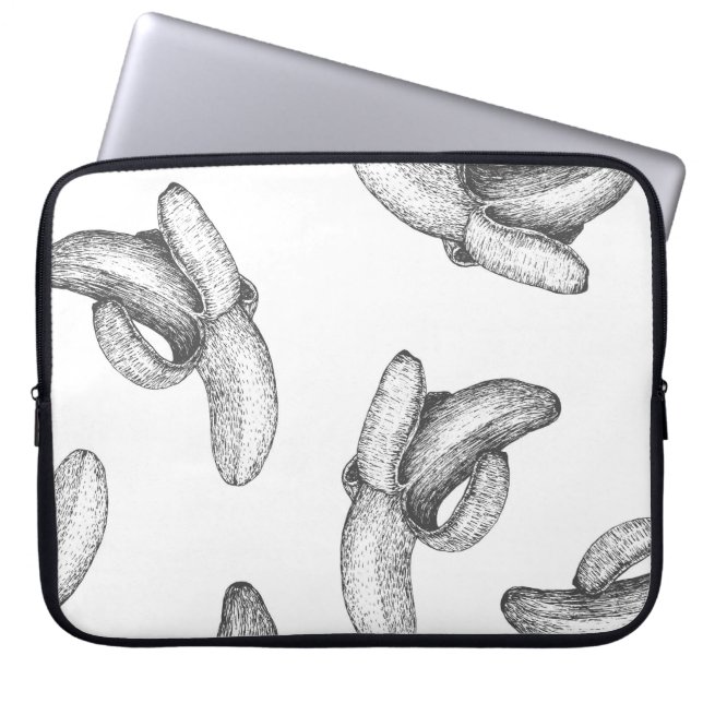 Seamless pattern design or background with banana. laptop sleeve (Front)