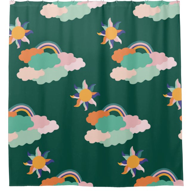 Seamless pattern design with colourful clouds and  (Front)