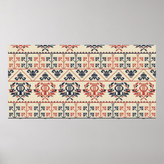 Seamless pattern design with traditional Palestini Poster