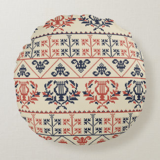 Seamless pattern design with traditional Palestini Round Pillow