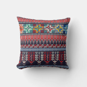Seamless pattern design with traditional Palestini Throw Pillow